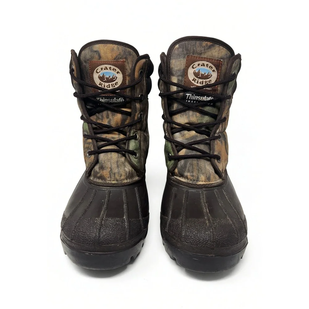 Crater Ridge Duck Boots Mens 8 Camouflage Thinsulate Waterproof Outdoor Gorpcore